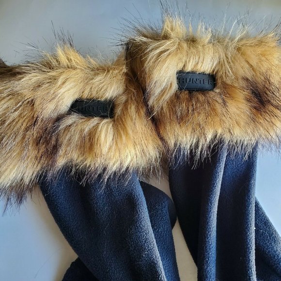 SOLD Hunter Boot Sock Tall Faux Fur Cuff Tawny - Picture 3 of 5